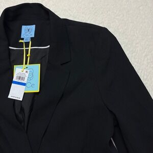 CeCe Blazer Womens XL Black Opalescent Skies Pearl Pleated Cuff 7022502 NEW